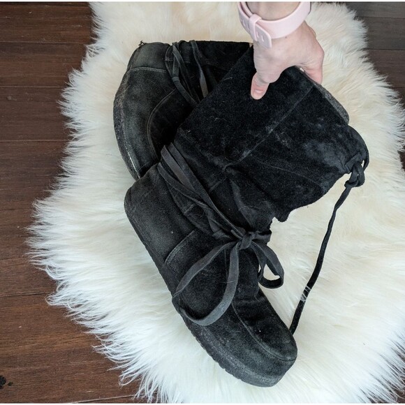 Steger Mukluks Moosehide Ojibwa Black Winter Boots Made in USA 8 / 9 - Picture 4 of 9